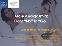 Male Anorgasmia: from “No” to “Go!”