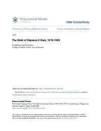 The Work of Clarence S Stein, 1919-1939