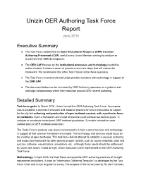 Unizin OER Authoring Task Force Report June 2016