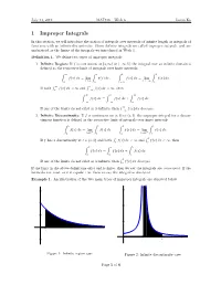 1 Improper Integrals