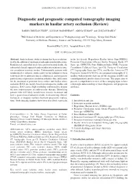 Diagnostic and Prognostic Computed Tomography Imaging Markers in Basilar Artery Occlusion (Review)