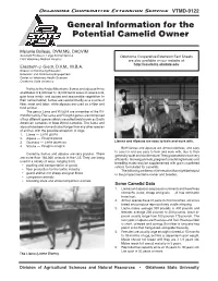 General Information for the Potential Camelid Owner
