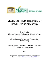Lessons from the Rise of Legal Conservatism