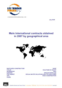 Main International Contracts Obtained in 2007 by Geographical Area