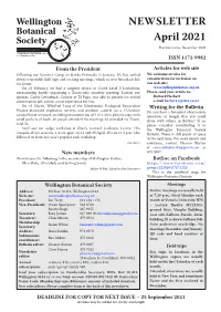 NEWSLETTER April 2021 Previous Issue: December 2020