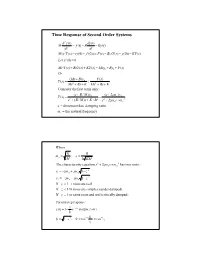 Time Response of Second Order Systems