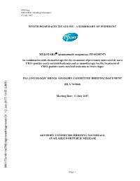 Wyeth Pharmaceuticals Inc., a Subsidiary of Pfizer Inc Mylotarg