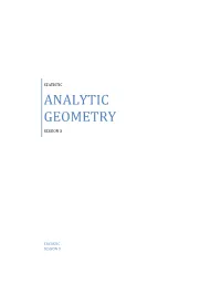 Analytic Geometry