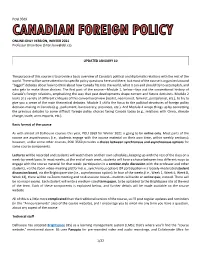 Canadian Foreign Policy? Do You Think This Reform Would Be Politically “Difficult” Or “Easy”? How/Why?