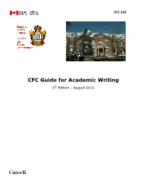 CFC Guide for Academic Writing