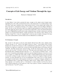 Concepts of Life Energy and Vitalism Through the Ages