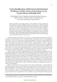 Early Identification of Behavioral and Emotional Problems in Youth: Universal Screening Versus Teacher-Referral Identification