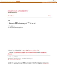 Historical Dictionary of Witchcraft Michael D