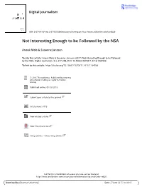 Not Interesting Enough to Be Followed by the NSA. an Analysis of Dutch Privacy Attitudes