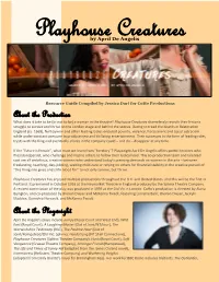 Playhouse Creatures Education Packet By