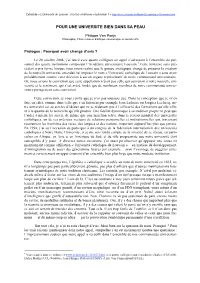Pour Une Universite Bien Dans Sa Peau