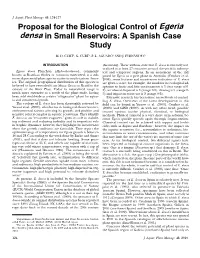 Proposal for the Biological Control of Egeria Densa in Small Reservoirs: a Spanish Case Study