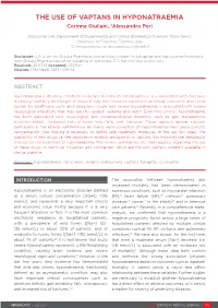 THE USE of VAPTANS in HYPONATRAEMIA Corinna Giuliani, *Alessandro Peri