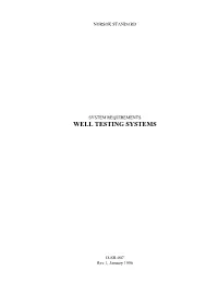 Well Testing Systems