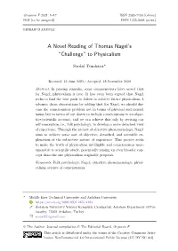 A Novel Reading of Thomas Nagel's