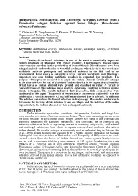 Antiparasitic, Antibacterial, and Antifungal Activities Derived from a Terminalia Catappa Solution Against Some Tilapia (Oreochromis Niloticus) Pathogens