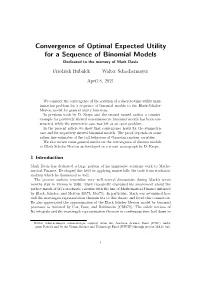 Convergence of Optimal Expected Utility for a Sequence of Binomial Models Dedicated to the Memory of Mark Davis