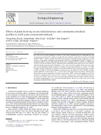 Ecological Engineering Effects of Plant Diversity on Microbial Biomass And