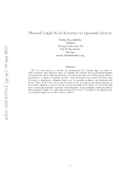 Minimal Length Scale Scenarios for Quantum Gravity