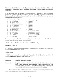 Minutes of the 4Th Meeting of the Expert Appraisal Committee for River Valley and Hydroelectric Projects Held on 02Nd December, 2020 from 11 A.M