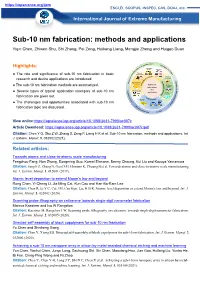 Sub-10 Nm Fabrication: Methods and Applications Yiqin Chen, Zhiwen Shu, Shi Zhang, Pei Zeng, Huikang Liang, Mengjie Zheng and Huigao Duan