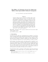 The Effect of Changing Scores for Multi-Way Tables with Open-Ended