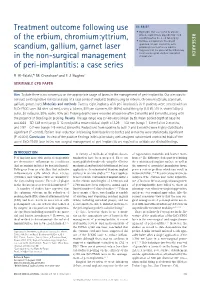 Treatment Outcome Following Use of the Erbium, Chromium:Yttrium