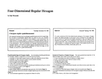 Four-Dimensional Regular Hexagon by Koji Miyazaki