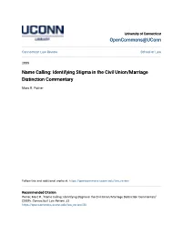 Identifying Stigma in the Civil Union/Marriage Distinction Commentary