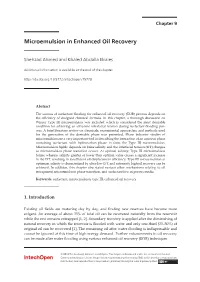 Microemulsion in Enhanced Oil Recovery