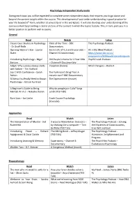 Psychology Transition List