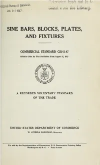 Sine Bars, Blocks, Plates, and Fixtures
