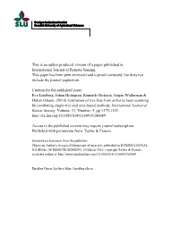This Is an Author Produced Version of a Paper Published in International Journal of Remote Sensing