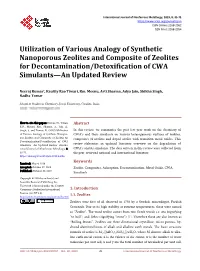 Utilization of Various Analogy of Synthetic Nanoporous Zeolites and Composite of Zeolites for Decontamination/Detoxification of CWA Simulants—An Updated Review