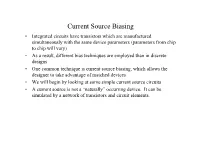 Current Source Biasing