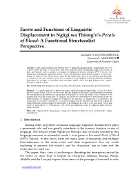 Facets and Functions of Linguistic Displacement in Ngũgĩ Wa Thiong'o's Petals of Blood
