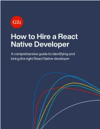 How to Hire a React Native Developer