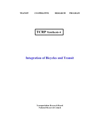 Integration of Bicycles and Transit
