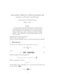 Linearization Coefficients of Bessel Polynomials and Properties Of