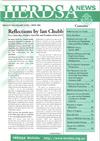 Reflections by Ian Chubb Reflections By:Ian Chubb I Vice Chancellor, Flinders University and President of the AVCC from the Editor 2