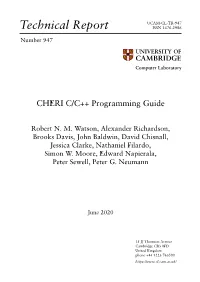 CHERI C/C++ Programming Guide