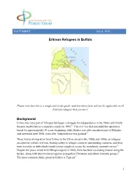 Eritrean Refugees in Buffalo Background