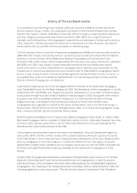 History of the Leo Baeck Centre