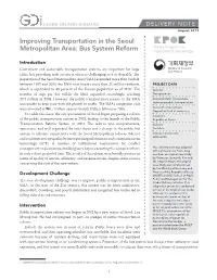 Improving Transportation in the Seoul Metropolitan Area: Bus System Reform