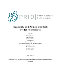 Inequality and Armed Conflict: Evidence and Data